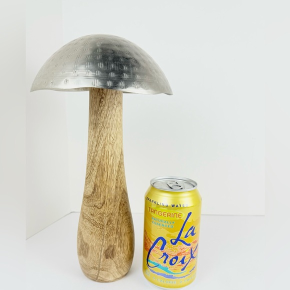 Laurel Grove Steel Metal & Wood Toadstool Mushroom Sculpture 10”Home Decor - Picture 12 of 12